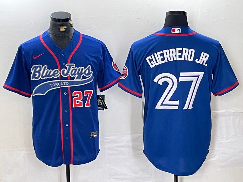 Men Toronto Blue Jays #27 Guerrero jr Blue Jointly 2024 Nike MLB Jersey style 1->toronto blue jays->MLB Jersey